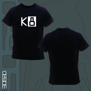 30630-TB1 T shirt noir avec logo k8 devant