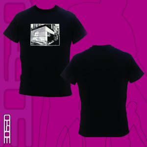 T shirt noir 30630 TD1 avec design de l'œuvre Y devant 2019